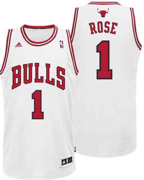 Men's Chicago Bulls #1 Derrick Rose White Stitched Basketball Jersey Men's Chicago Bulls #1 Derrick Rose White Stitched Basketball Jersey